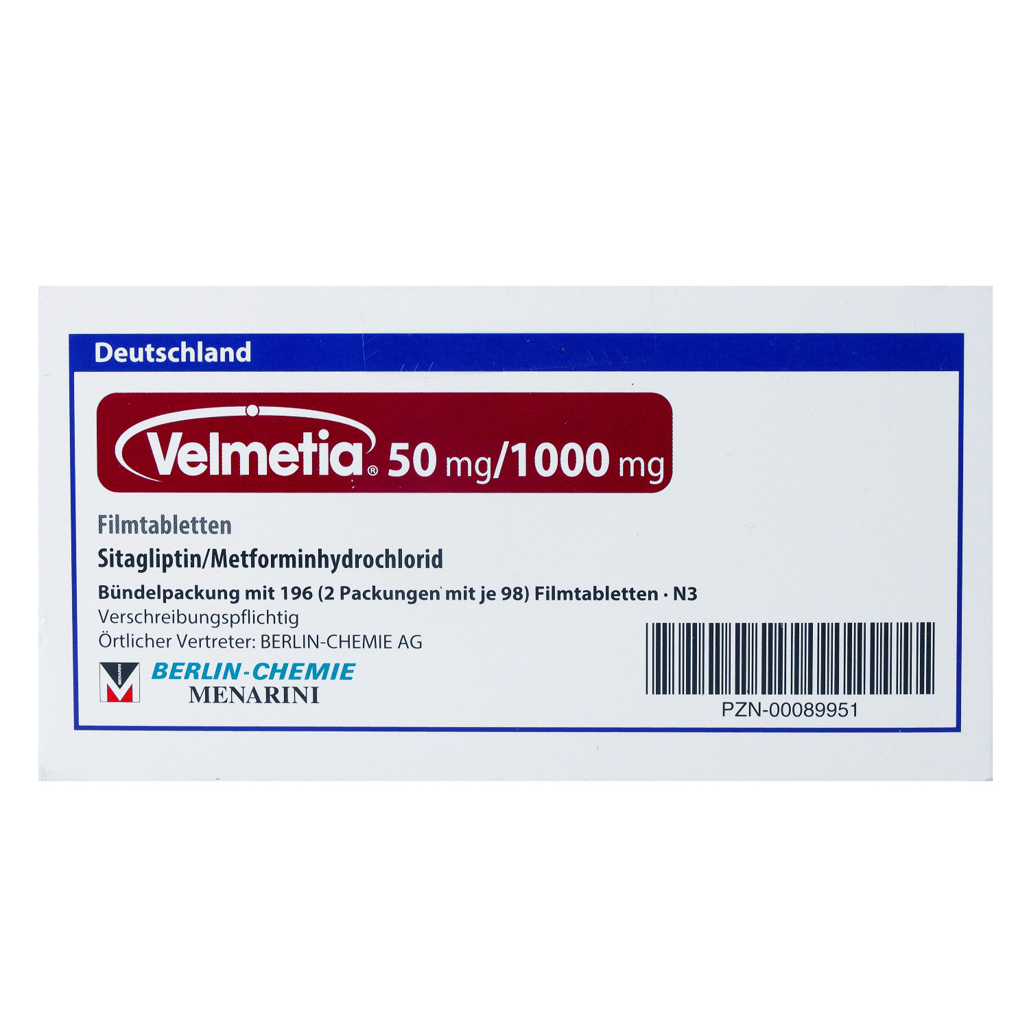 VELMETIA 50 mg/1000 mg Filmtabletten