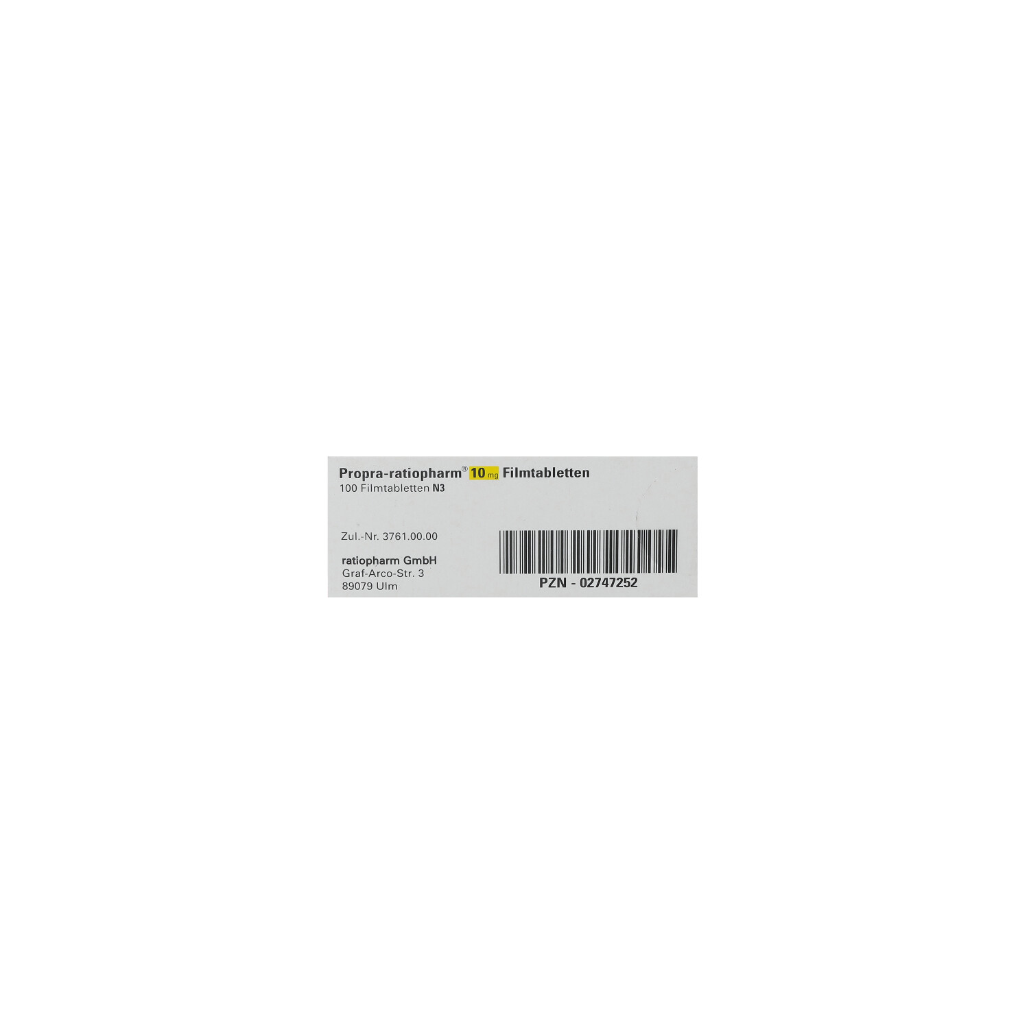 PROPRA-ratiopharm 10 mg Filmtabletten