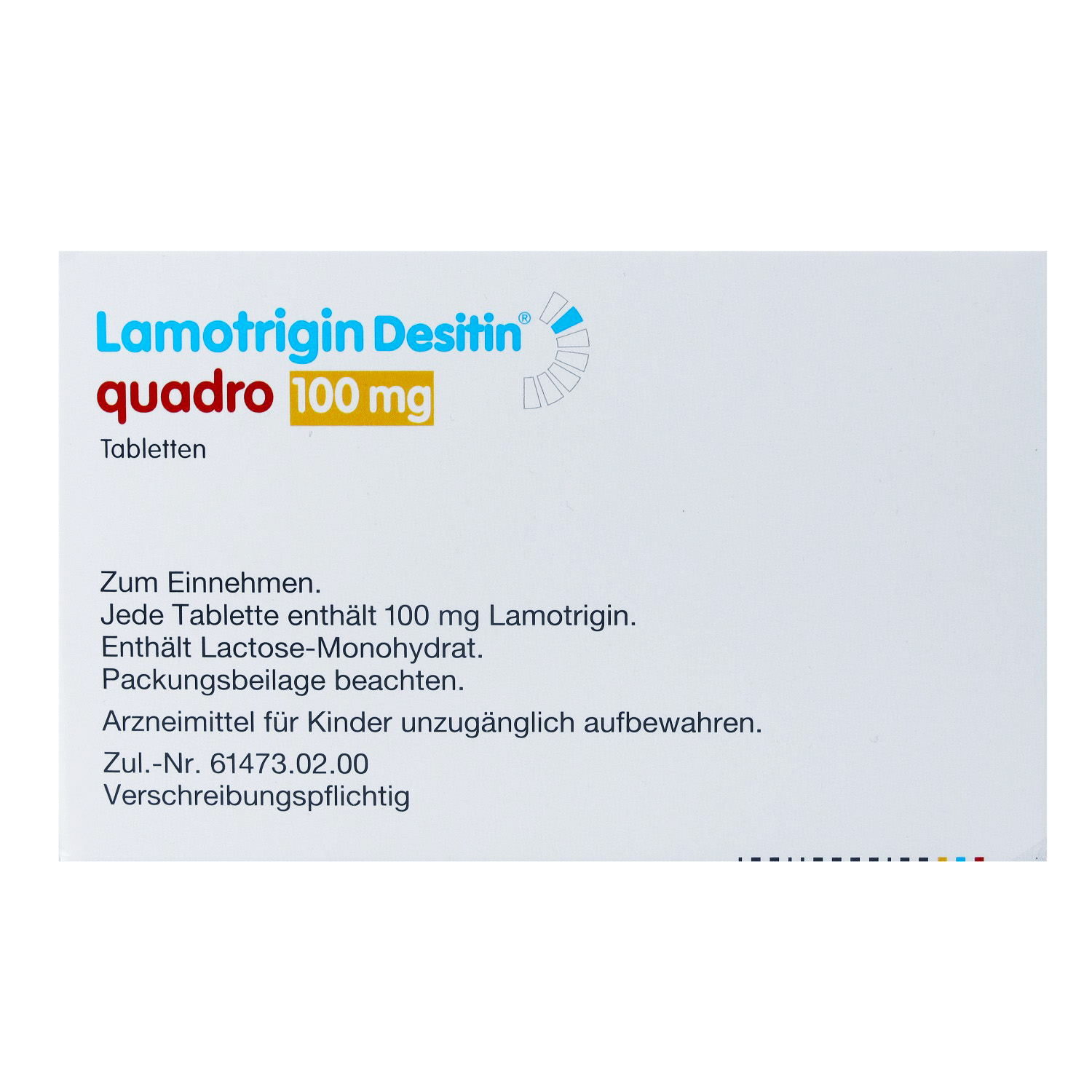 LAMOTRIGIN Desitin Quadro 100 mg Tabletten