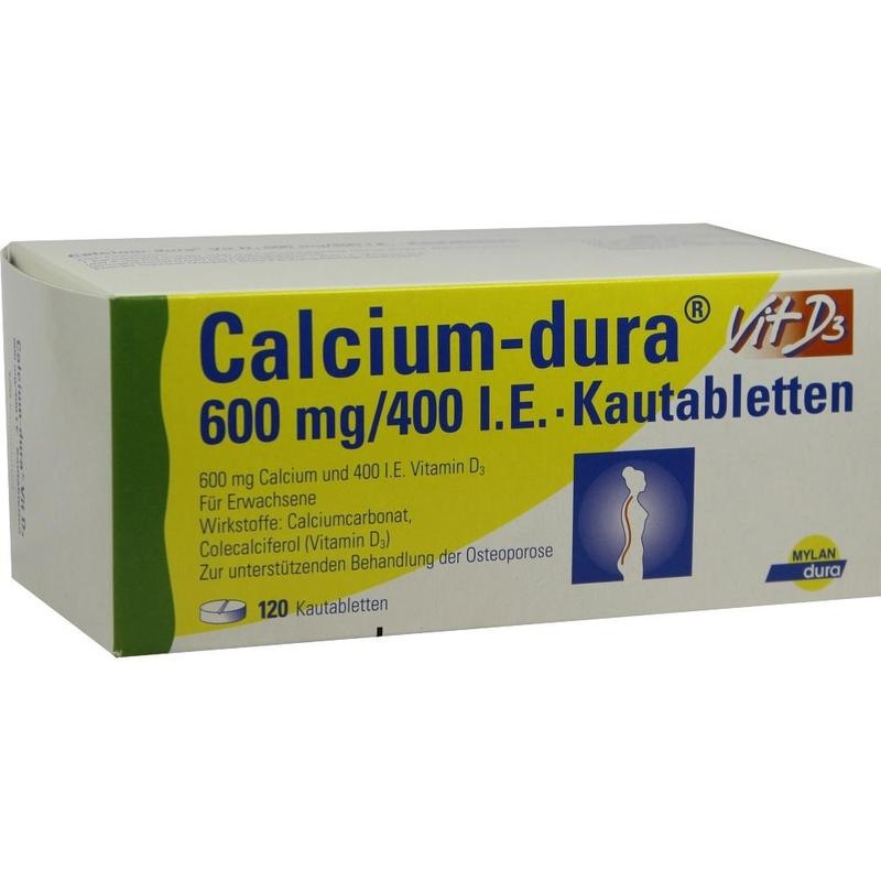 CALCIUM DURA Vit D3 600 mg/400 I.E. Kautabletten