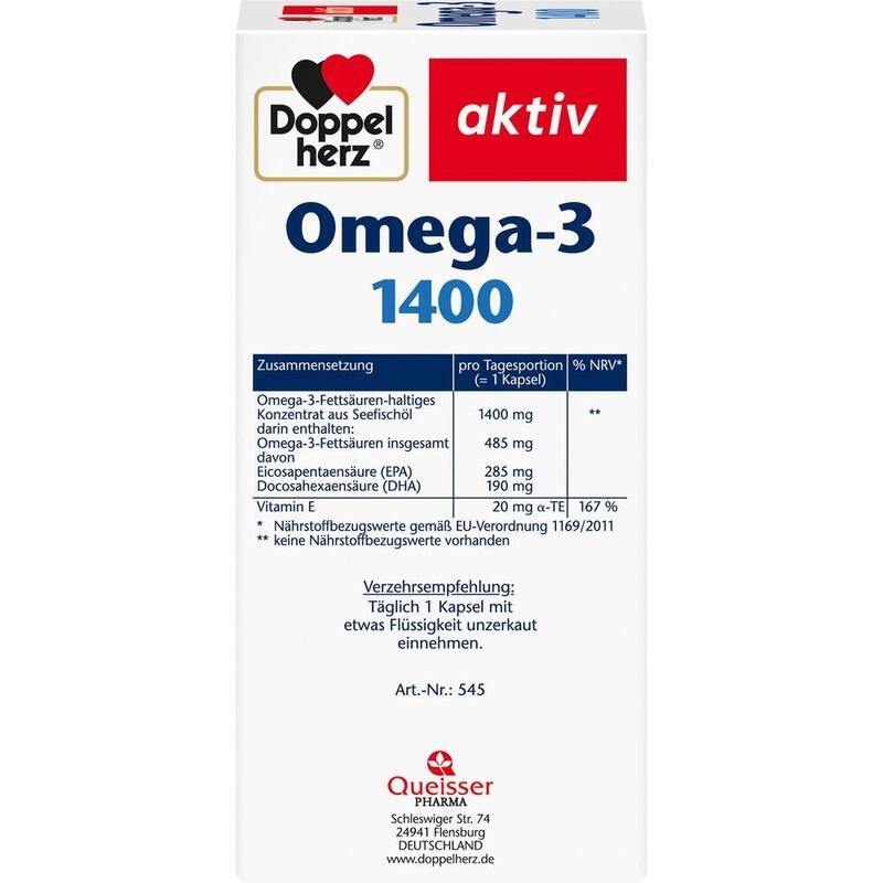 DOPPELHERZ Omega-3 1.400 Kapseln