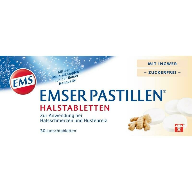 EMSER Pastillen Halstabletten m.Ingwer zuckerfrei