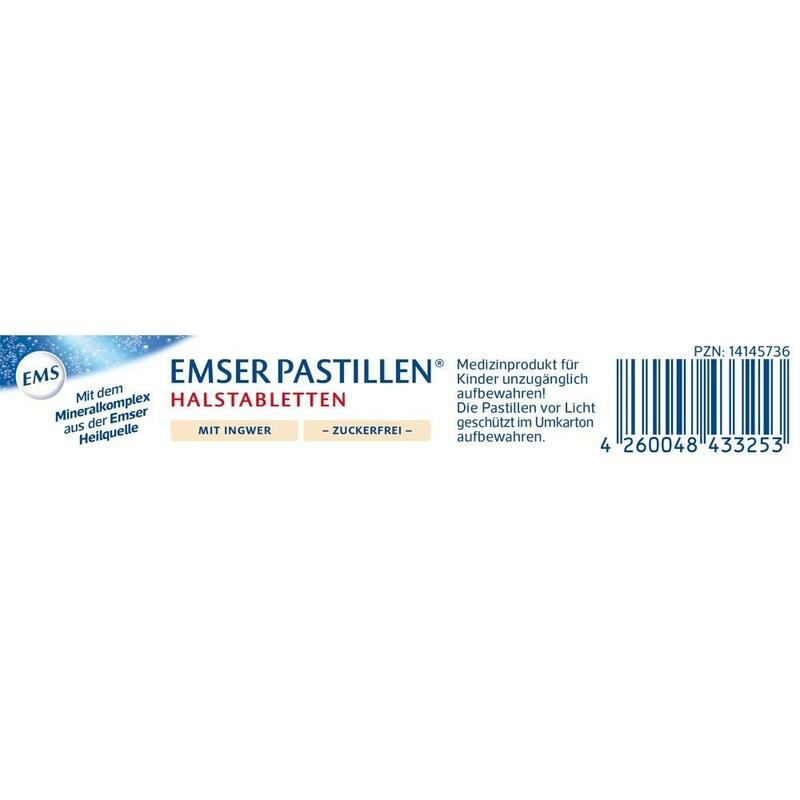 EMSER Pastillen Halstabletten m.Ingwer zuckerfrei