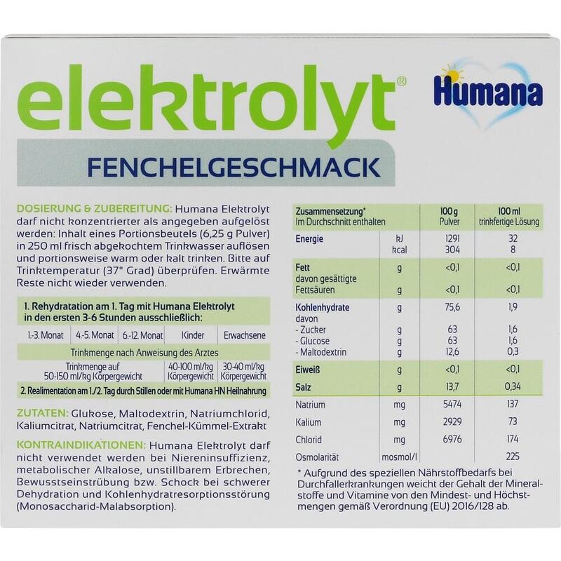HUMANA Elektrolyt Fenchel Pulver Faltschachtel
