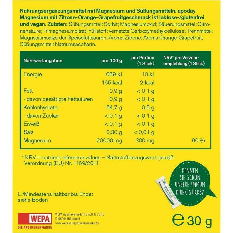 APODAY Magnesium Direkt Sticks