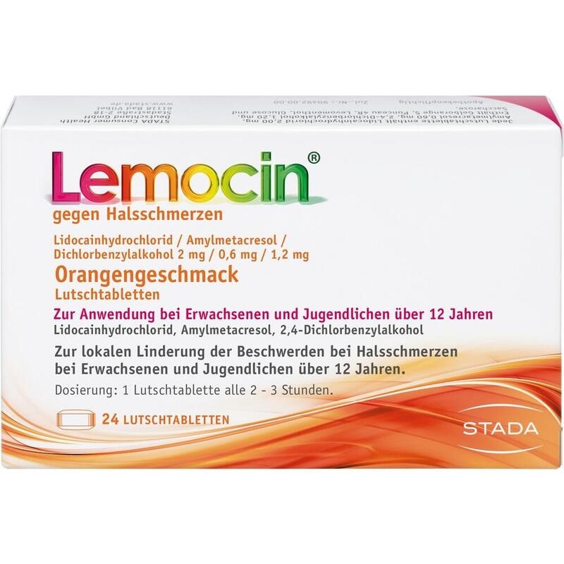 LEMOCIN gegen Halsschmerzen Orangengeschmack Lut.