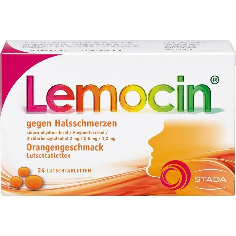 LEMOCIN gegen Halsschmerzen Orangengeschmack Lut.